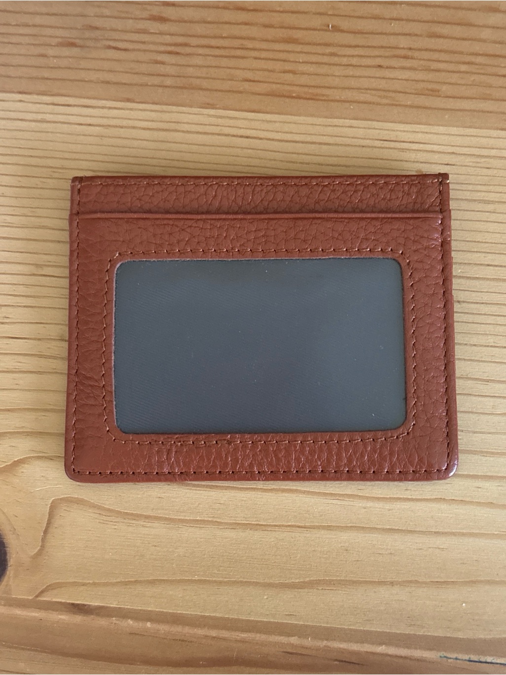Leather Id Card Holder  Brown